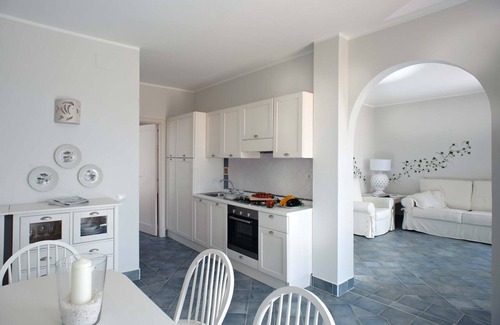 Villammare Apartment | Cozy Apartment with Terrace Steps from the Beach
