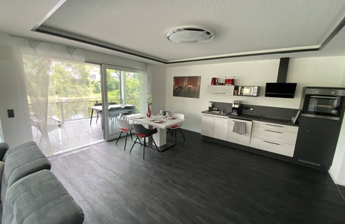 Saaldorf Condo | Inviting Saaldorf WG 5: Balcony with Reservoir View