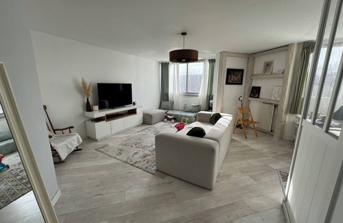 Franconville Apartment | Bright 2-Bedroom Apartment near RER Station with Amenities