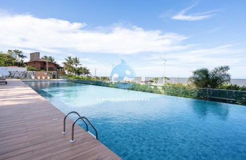 Itacolomi Apartment | Apto Pé na Areia Vista Mar Incrível Condo Resort Completo com Piscina Infinita, Beach Tennis, Academia, Sala de Jogos, Brinquedoteca, Playground e Portaria 24H 3 Quartos com Ar-Condicionado, Churrasqueira Privativa Reserve Agora e Viva essa Experiência