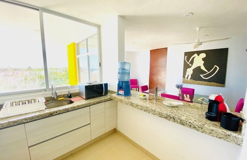 Progreso Municipality Condo | Artistic Mayan Retreat with Oceanfront Pool & Spa Amenities