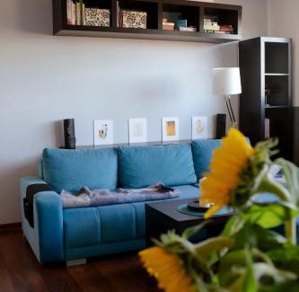 Bytom Apartment | ArtView 9 piętro, przytulny apartament z super widokiem, King Size Bed