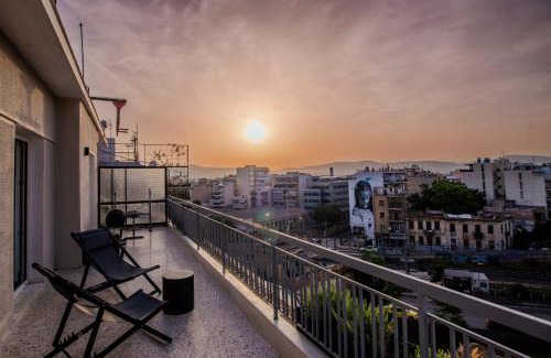 Metaxourgio Apartment | Discover Athenian Noir Blanc Penthouse with City Views