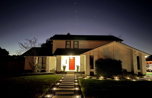 Round Rock House | Stylish Remodeled Home with Movie Room & Firepit Retreat