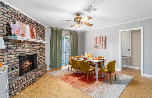 Shreveport House | Vibrant Backyard Retreat with Games for Family Fun