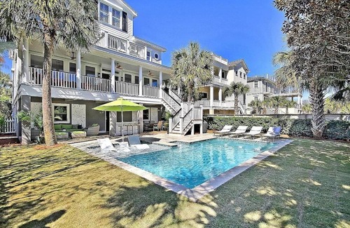 Isle of Palms House | Elegant Oceanfront Home with Private Pool - The Lucky Penny