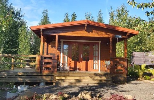 Hauganes Cabin | Inviting Bakkakot 1: Cozy Cabins with Hot Tub Retreat