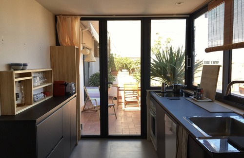 Sants-Montjuic Apartment | Exceptional Barcelona Getaway with Scenic Terrace Views