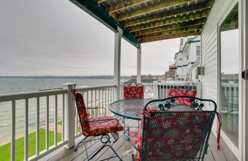 Onekama Apartment | Beautiful Beachfront Onekama Rental with Balcony & Pool