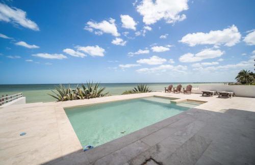 Miramar House | Beachfront House in Telchac with Private Beach & Pool