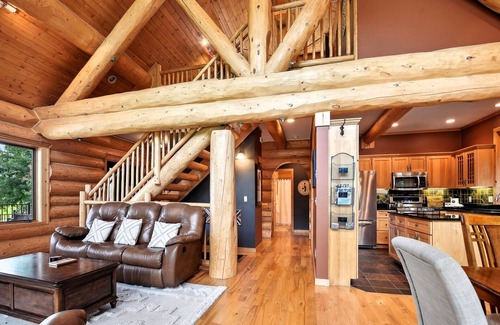 Maple Lake Cabin | Idyllic Lakefront Log Cabin with Pool and Hot Tub Getaway