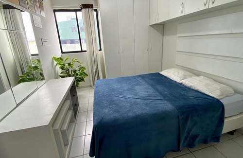 Jatiuca Apartment | Beautiful Bedroom and Living Room, one block from the beach and overlooking the sea!