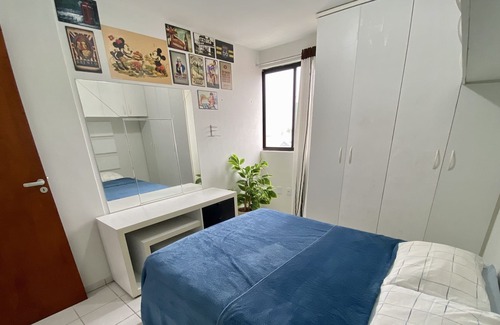 Jatiuca Apartment | Beautiful Bedroom and Living Room, one block from the beach and overlooking the sea!