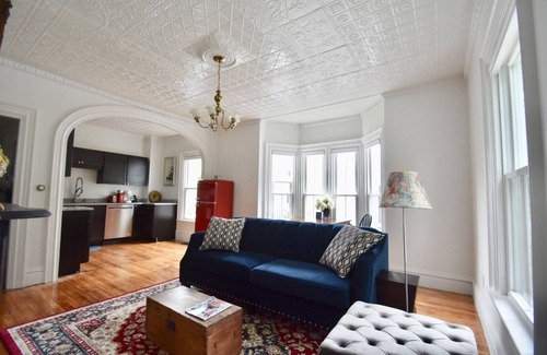 Topsham Apartment | Inviting 3BR Downtown Brunswick - Pet Friendly & King Beds