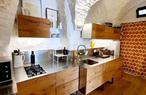 Old Town Cisternino Apartment | Charming Garden Apartment with Oceanfront Views in Cisternino