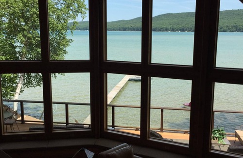 Empire House | Idyllic Glen Lake Vacation Home with Spa & Lake View