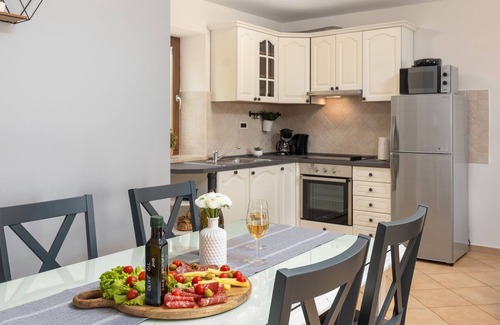 Kastelir-Labinci Villa | Villa with Pool for 8: Garden, Summer Kitchen & Ocean View