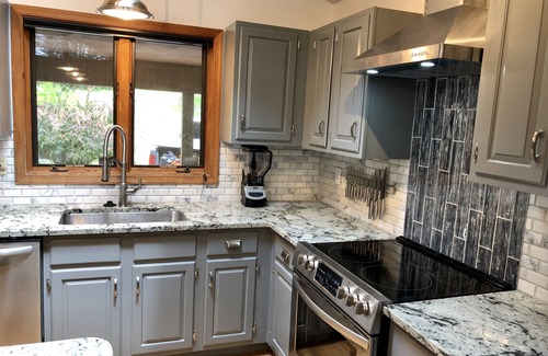 Bushkill Cabin | Modern Streamside Cabin with Pool, Spa & Pet-Friendly Space