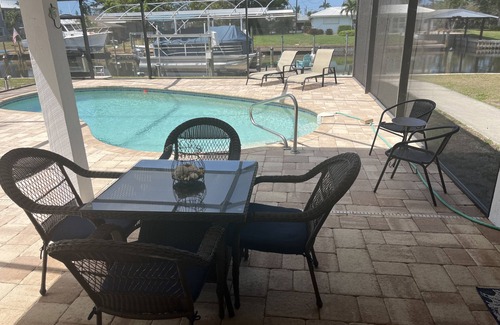 Bokeelia Apartment | Idyllic Canal Home with Pool & 45-Foot Boat Dock