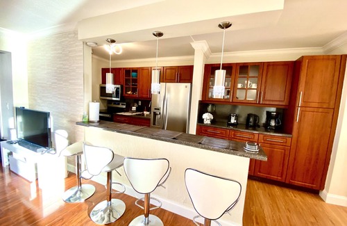 North Bay Village Apartment | Stylish Waterfront Apartment with Pool, 5 Min to Beach
