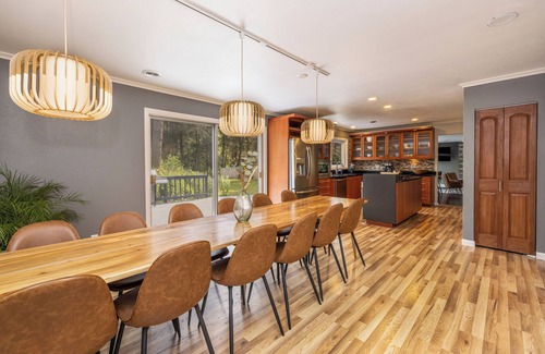 Glendale House | Riverside Retreat with Hot Tub, Game Room & Dining Space