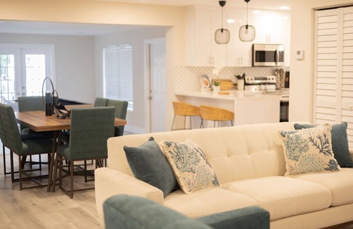 Highland Garden House | Modern Home Steps from the Beach with Pool & Family Fun