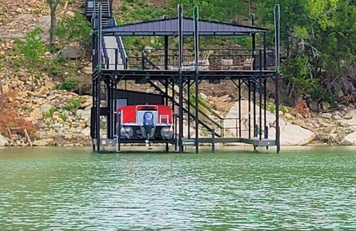 Lake Bridgeport House | Best Location! Private Dock, Arcade, Spectacular Views, Game Room, Media Room, Firepit! The Lookout