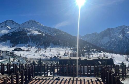 Sestriere Apartment | Scenic Studio with Terrace and Mountain Views
