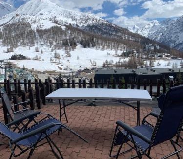 Sestriere Apartment | Scenic Studio with Terrace and Mountain Views