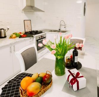 Ternopil Apartment | Stylish Black&White Apartment in Kyiv - Family and Pet Friendly