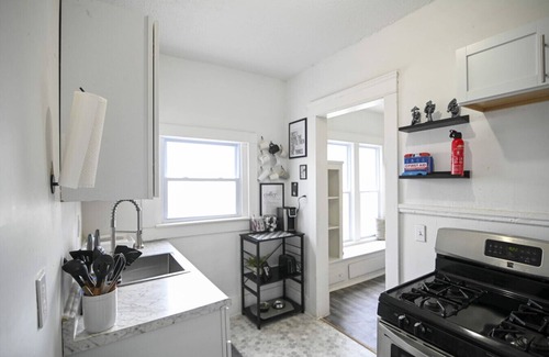 East Cleveland Apartment | Color Me Monochrome: Pet-Friendly Retreat for 8 Guests