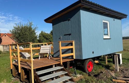 Stuhren Other | Blauer Wagen im Grünen