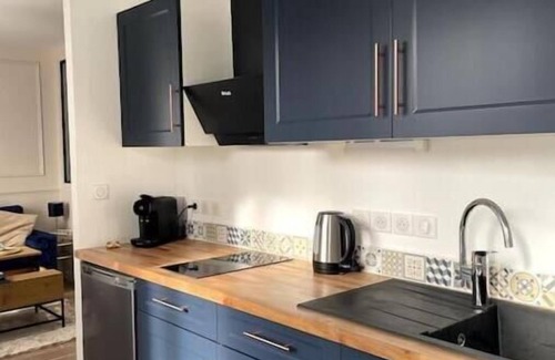 Vierzon Apartment | Relax at Bleu Suprême Balnéothérapie with Hot Tub & Kitchen