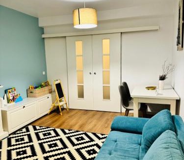 Cluj-Napoca Apartment | Exceptional Blue Apartment - Child-Friendly Retreat