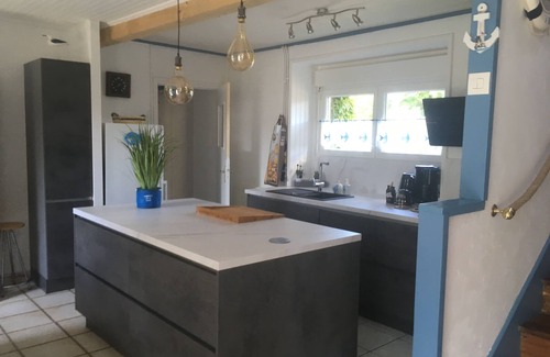 Penmarch House | Idyllic Blue Longere by the Sea with Oceanfront Views