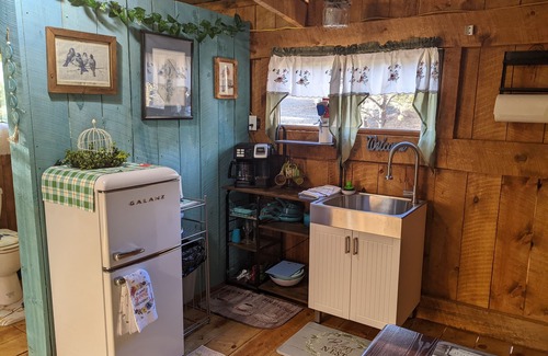 Hot Springs House | Relax at BlueBird Nest 2.0: Hot Tub & Covered Kitchen