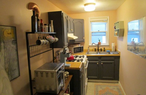 Bloomington Apartment | Cozy Boho-Chic Retreat with Fireplace & Spa Amenities