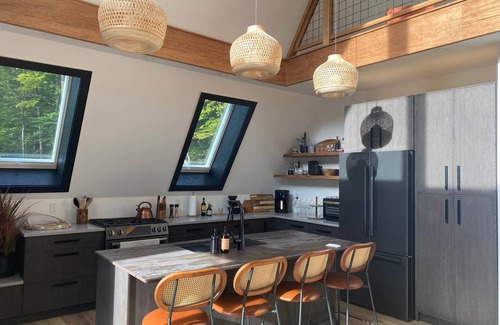 Ludlow House | New A-Frame Retreat with Lake Views between Okemo and Killington
