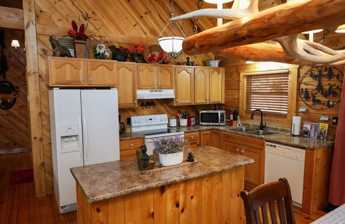 Blue Eye Cabin | Serene Branson Log Cabin with Mountain Views & Private Porch
