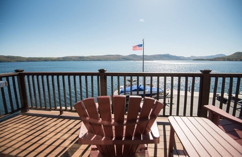 North Lake George Condo | Scenic Lakefront Condo with Breathtaking Mountain Views