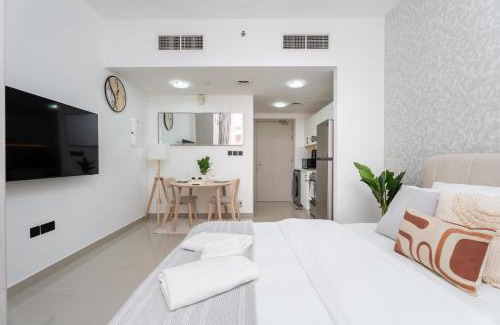 Dubai Production City Apartment | Breezy Studio at Lakeside Tower A