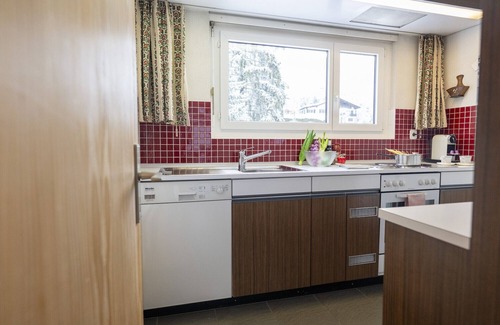 Engadin Scoul Apartment | Comfortable Brentschpark 13: Cozy Flat with Pool Access