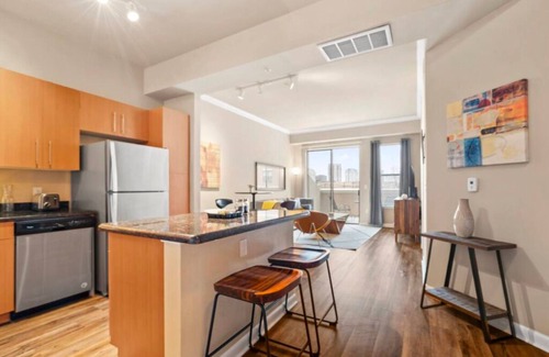 Cityplace Apartment | Bright Uptown Apartment with Enormous Balcony & Pool Access