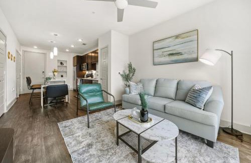 Frisco Square Apartment | BrightHaven - 1BR Retreat with Pool, Gym, Parking, EVCharger