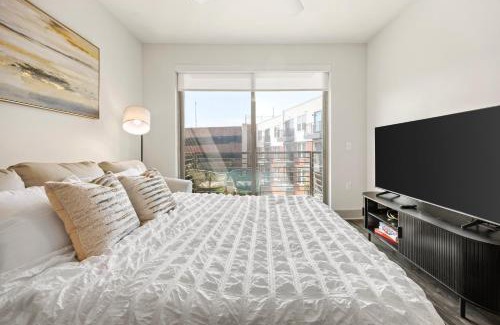 Frisco Square Apartment | BrightHaven - 1BR Retreat with Pool, Gym, Parking, EVCharger