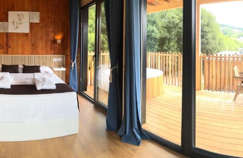 Santiago de Compostela Other | Relaxing Cabañas Compostela with Hot Tub & Pet Friendly Stay