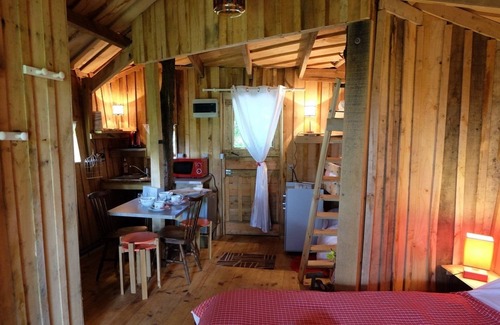 Saint-Thomas-de-Courceriers House | Eco-Friendly Tree House Retreat with Pool & Family Amenities