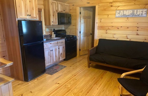 East Wareham RV Rental | Cabin #3 - Cozy 2 Bedroom in Cape Cod Maple Park Campground