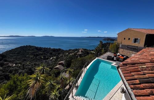 Le Rayol Villa | Elegant Cactus Villa: Pool, Ocean View & Game Room Retreat