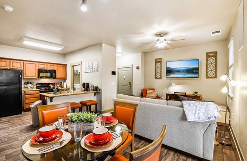 South Jordan Apartment | Inviting Calif-King Suite with Pool and Spa Amenities